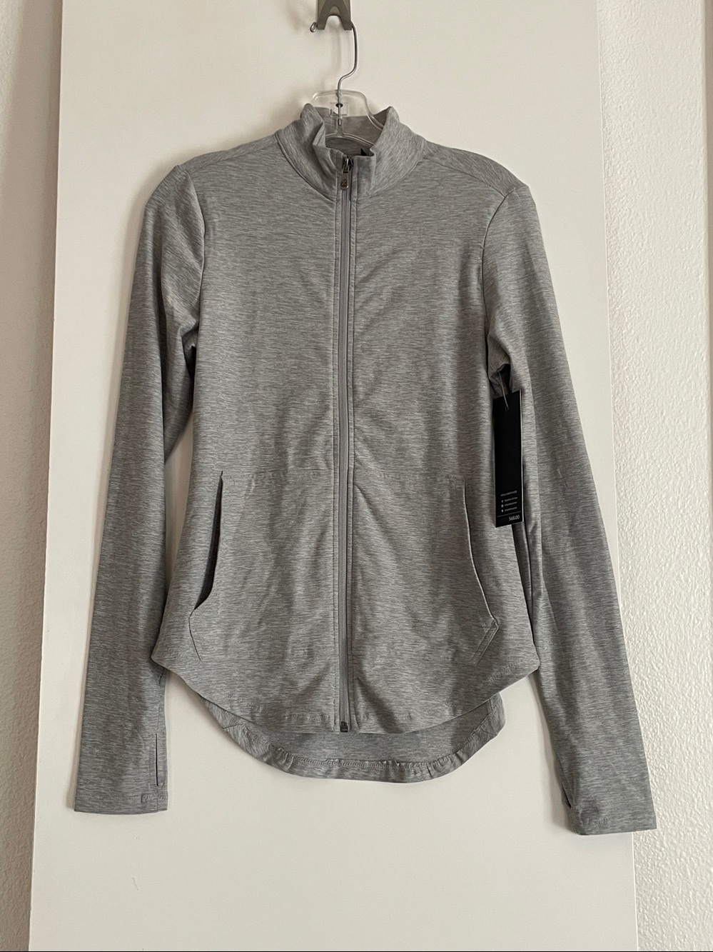 KYODAN Performance Long Sleeve Zip Up Knit Jacket Sweatshirt Top Grey NWT